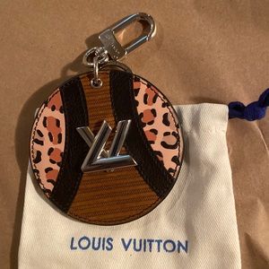 Louis Vuitton Patchwork of Leo Corduroy Leather keychain or key charm
